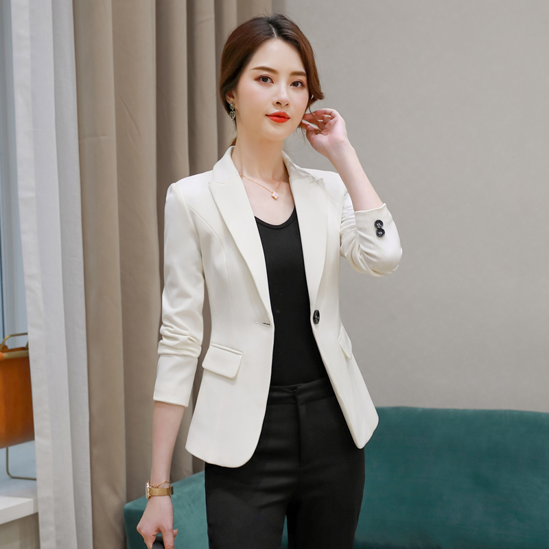白色西装外套女小个子2025春秋新款气质韩版职业休闲短款西服套装
