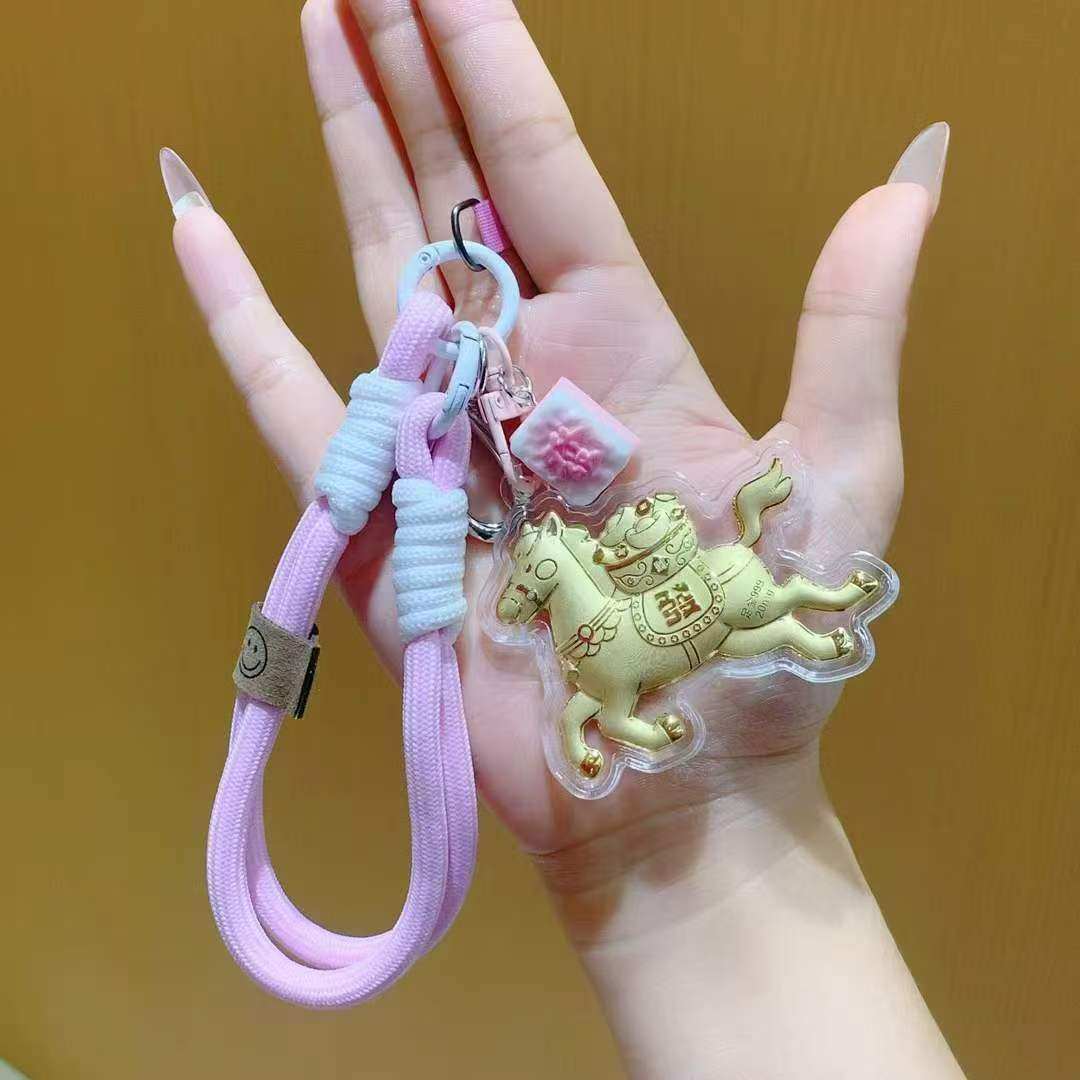 黄金KT猫钥匙扣999足金hellokitty猫手机挂坠包包挂件送朋友礼物