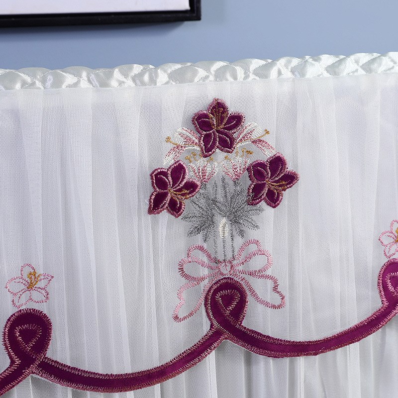 新中式电视机防尘罩55寸65寸75壁挂式2024新款布艺蕾丝电视柜盖巾