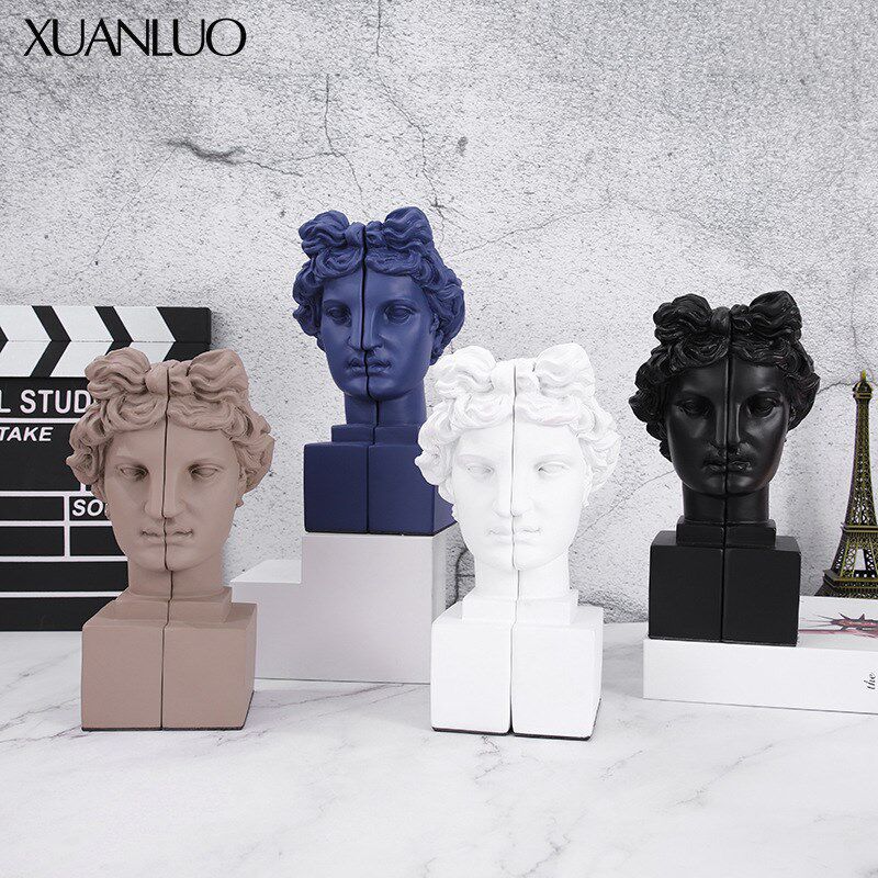 北欧人物书档书靠摆件家居树脂艺术头像书里酒柜办公室桌面装饰品