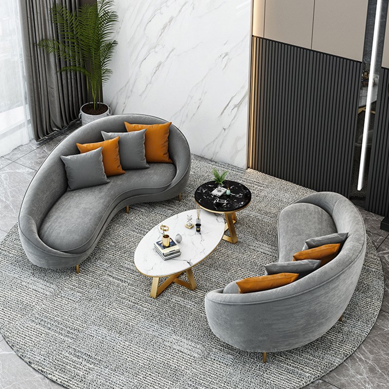 北欧办公室布艺沙发组合酒店大堂商务洽谈桌椅接待室会客休闲沙发