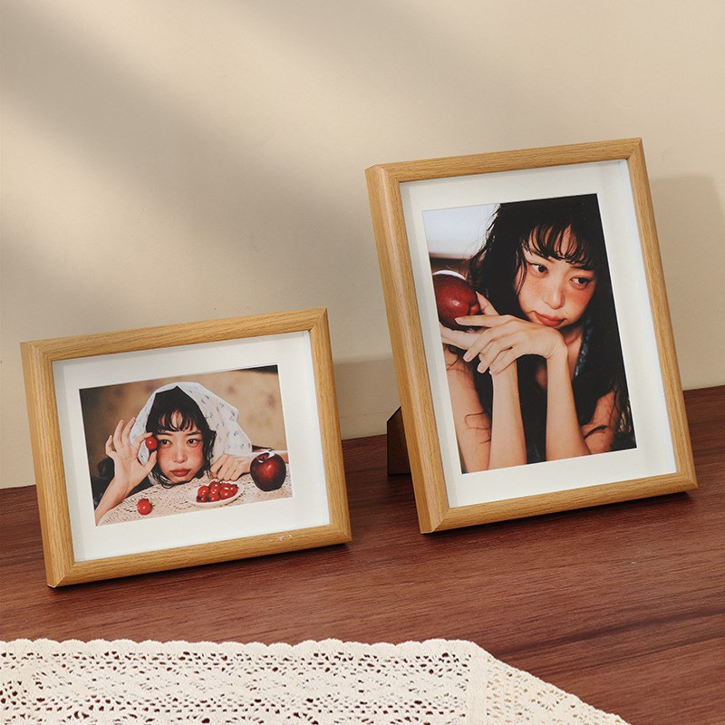 相框摆台立体中空厂家木制木质画框6寸7寸8寸北欧玻璃