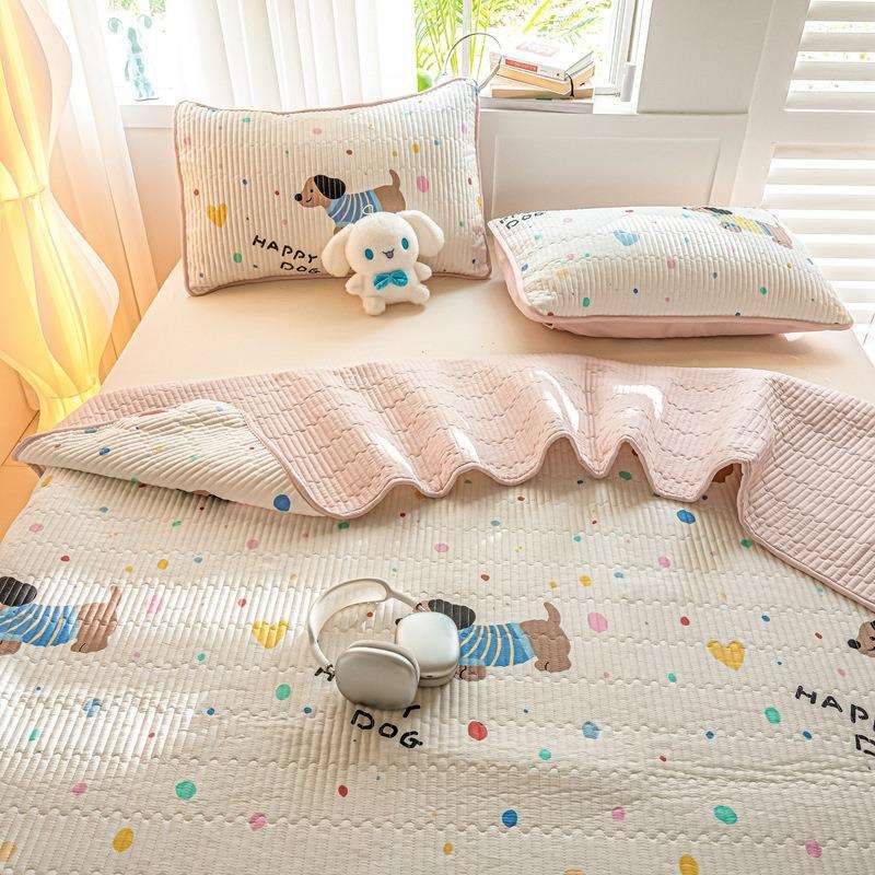 类QQX纯双面床盖0单件四季通用1A0全棉榻榻米夹棉防滑单人棉床单