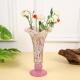 粉色花家朵花瓶工吹019玻制璃花瓶花器桌面手居装 饰水培花插摆件