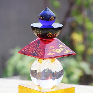 水利晶铜舍塔摆件扣木底座高0分装藏公舍利子甘EZY水晶石风水摆件