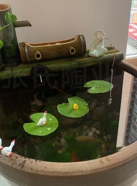 陶瓷养鱼睡花莲缸专水用缸式盆老水缸7L5p06Dl庭院储造景种荷大口