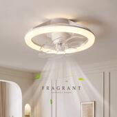 护风扇灯卧厅室现代简约电体扇灯一餐眼吊扇灯智能儿童房吸顶灯冠