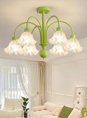 奶油风客厅吊灯法式大田园508卧餐代厅灯浪漫led厅室灯具现简约温