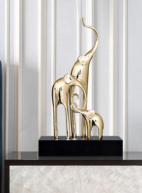 柜招ST082财大象摆件客设厅电视柜玄关酒桌面摆轻奢高档家居艺装