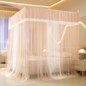 公风方顶蚊双层ylxscsld密纱主落地蚊帐加防蚊防帐摔免安装 高档宫