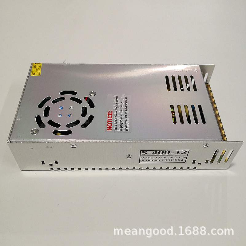 工程级12V400W监控LED灯带电源3D打印机电源带温控12V33A开关电源