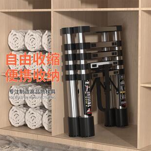 梯缩梯折伸叠梯子家用不锈钢便985携升能降梯多功工程可行走人字