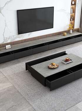 fLE板电视柜茶储几式组合意极简长方形地柜岩轻奢现代87004物家用