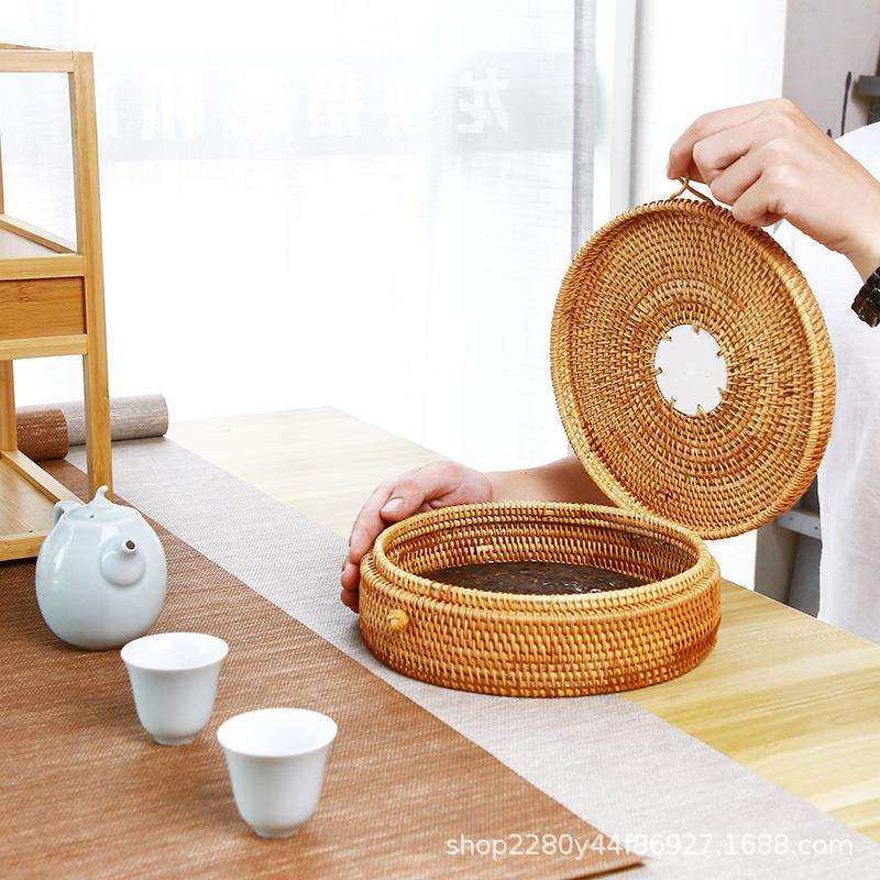 圆柱267盒形茶瓷片藤盒圆茶普洱饼茶纳白收纳盒藤制茶秋藤茶具收,电子/电工,接线端子,淘宝优惠券,粉丝福利购,淘宝优惠卷