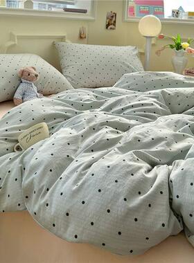 a床上纯棉四件套202882件5新款全棉床被套被罩单学类生单人宿舍三
