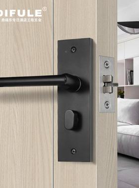 房门锁家室门内锁卧室美式黑色实木把手门DFL-8809厕所用通用静音