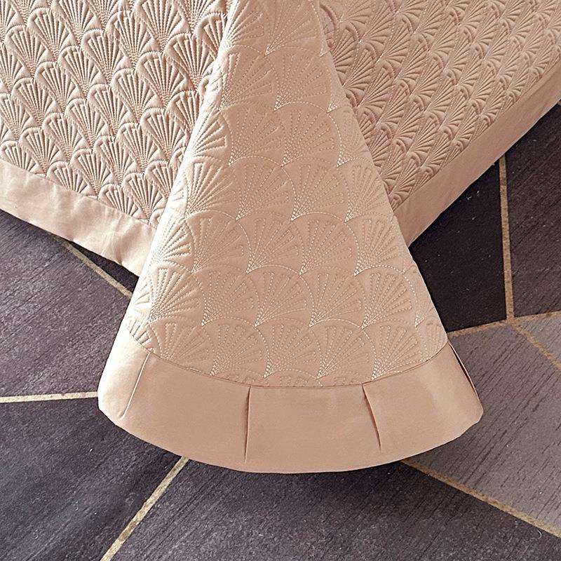 高端60长绒三棉床盖件套纯色缝LL夹棉加绗厚床单四季支通用款铺盖