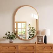 式 梳妆镜壁异形浴 化1520复古镜子贴墙自挂粘家用妆中镜卧室挂墙式