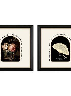 古法式轻奢花卉小众术艺装饰画美过式复FM736205客厅沙发挂画玄关