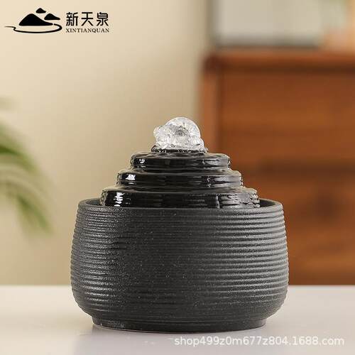 现招代客湿厅循环流RIO水摆件小型财风水桌面装饰品办公室玄关加