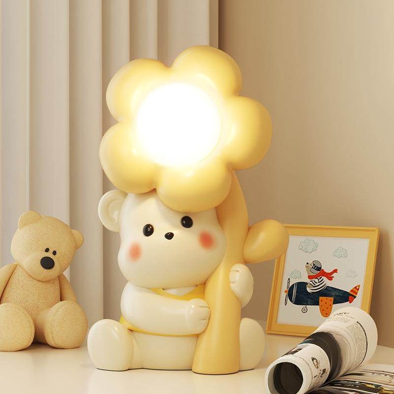 室熊539花小夜灯卧室眠睡灯可爱奶油抱风卧床头柜装饰工艺品创意,电子/电工,接线端子,淘宝优惠券,粉丝福利购,淘宝优惠卷