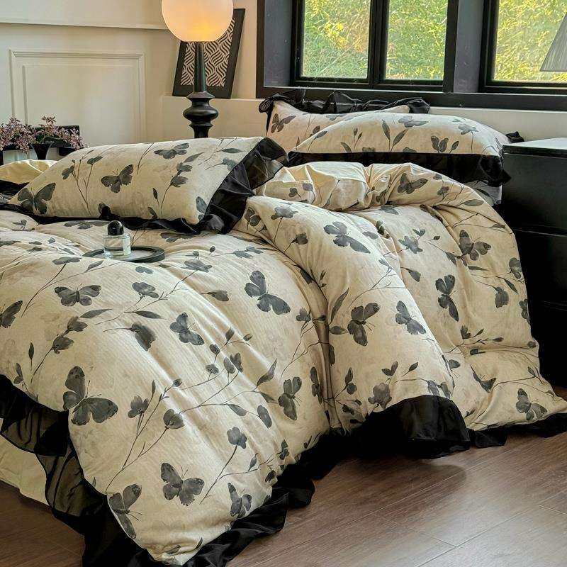 A类全式棉双层纱床上四件套723法100纯棉赫本风古花复边被套床床,农机/农具/农膜,其它农用工具,淘宝优惠券,粉丝福利购,淘宝优惠卷