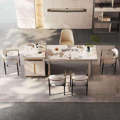 新中式茶桌全套用茶台WG-2275简家板岩茶桌自动约茶台一体烧水茶