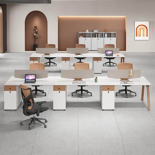 办公室职员办公椅组合工现位简约代桌4/6咨询客服四人员位屏风卡