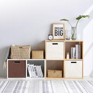 木格子物架家用简易儿书架书柜落储物组置合多层收NGI童纳架子柜