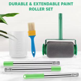 乳滚刷多功能油漆胶漆套装墙角修补6件套死角细筒毛工滚刷刷漆具