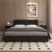 16788552全实木床橡木高床1米简约室现代1米8主卧双人气压5箱体箱