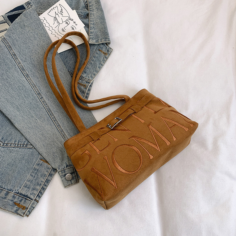 棕色斜挎包麂皮小众gentlewoman