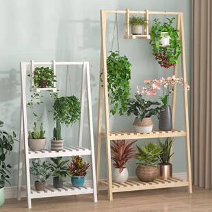 绿萝吊木兰花架高实质置物架客KBI厅花盆架悬挂家用多层室花内架