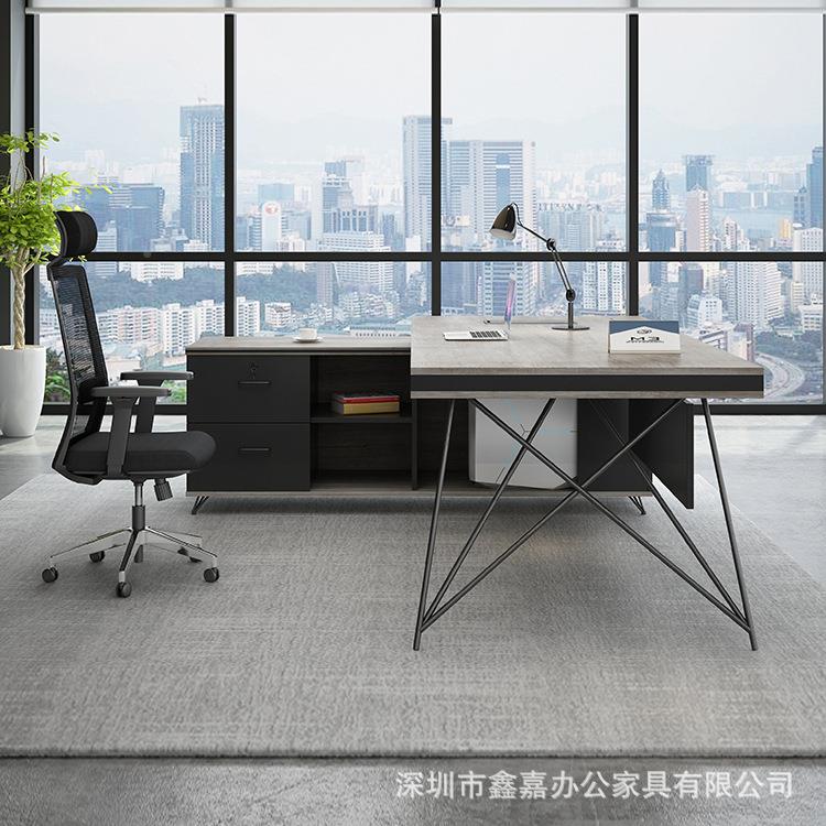 工业桌风老板桌总经理办公桌椅组合简约BK-004老现代管桌主裁办公