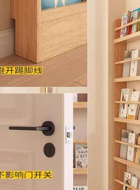 绘墙上门后架物置架实木一体挂墙墙面书儿童本收OLZ纳架壁挂靠墙