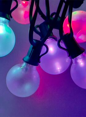 美规灯40EUS串插电款V15米525灯RGGB快闪/慢闪灯珠灯串户外灯串