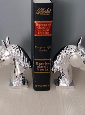 新款树脂工书艺品品马头书靠件电度摆办公室档YD-B67房家具饰精致