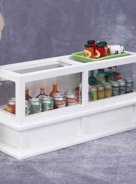 1:12娃屋doM204-WHllhus娃e迷o家具商场商店微你场景摆件白色柜子