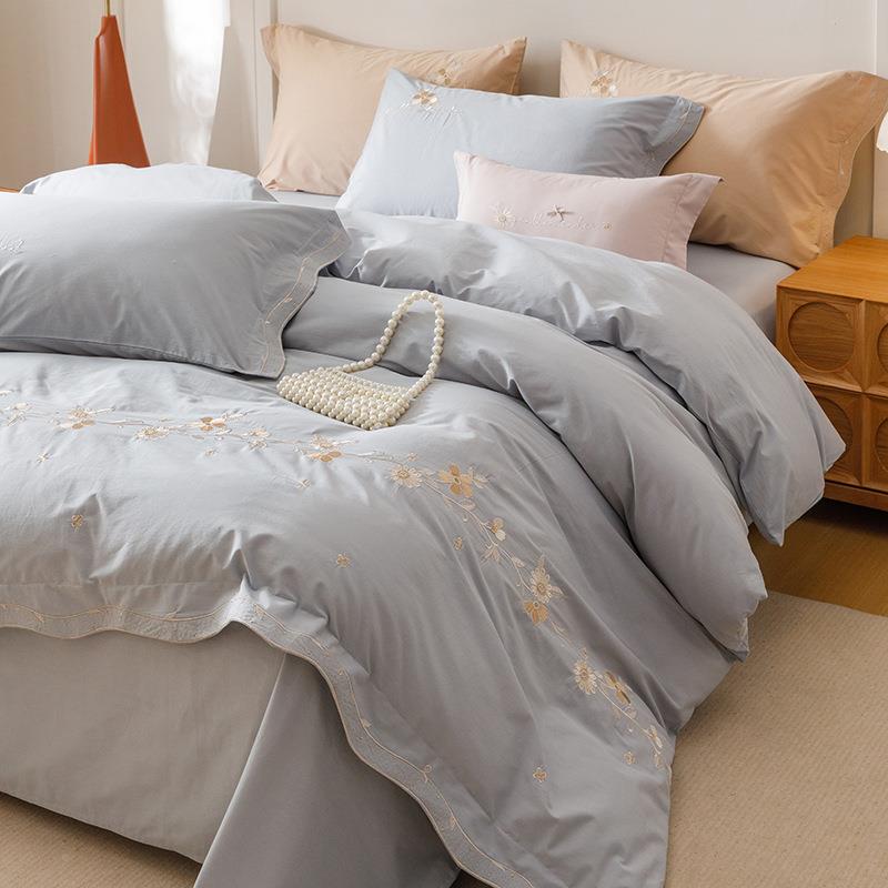 舒上尊客|A类可爱|密轻奢刺绣四件套加厚加ALAL水洗棉全棉被套床