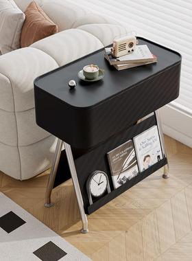 子客厅沙发边柜代古创意黑色边几现简约可XUC移动床头小桌中小茶