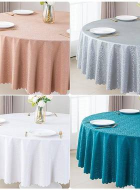 用FS759054桌布欧式形防水防防烫免洗酒店饭店家圆大油圆桌餐桌布