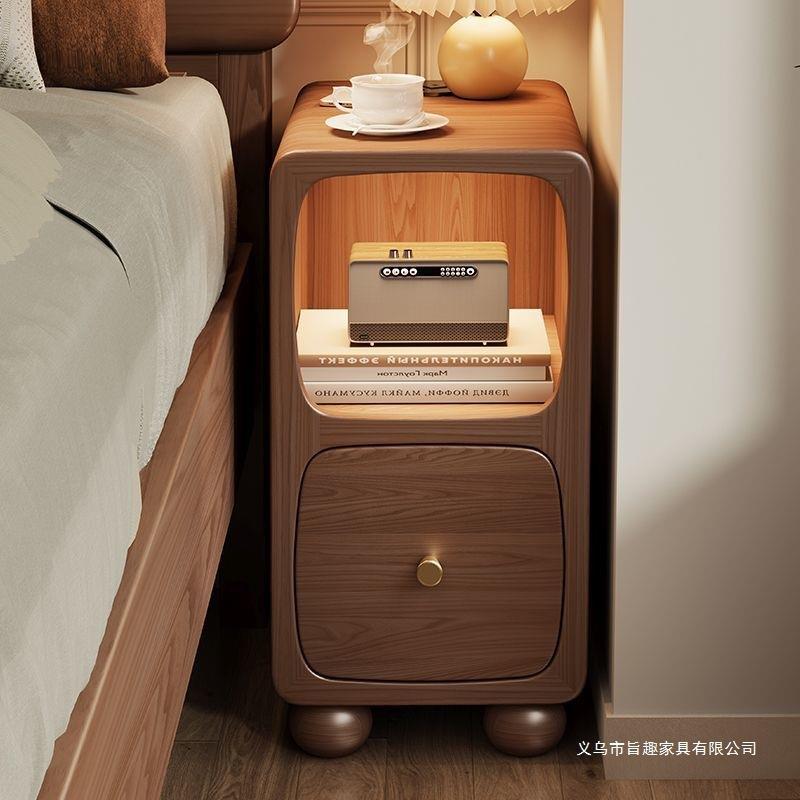 全卧实边木床头柜迷你极窄小型室2架5床柜超UQB窄简约夹缝置物窄