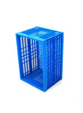 带出口卡扣塑料折叠0筐外径600*40*344440塑料框蓝色