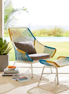 阳休闲椅外民宿庭院花园室外台露天防水户单藤椅简FKH约藤人编沙