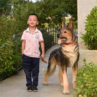 户外仿真大WG18040狼摆狗动物牧羊树花脂工艺件别犬墅庭院园林园