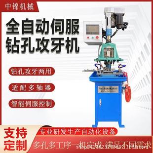 全自动双伺服滑台数控气动钻床多头钻孔攻牙两用多轴打孔机攻丝机