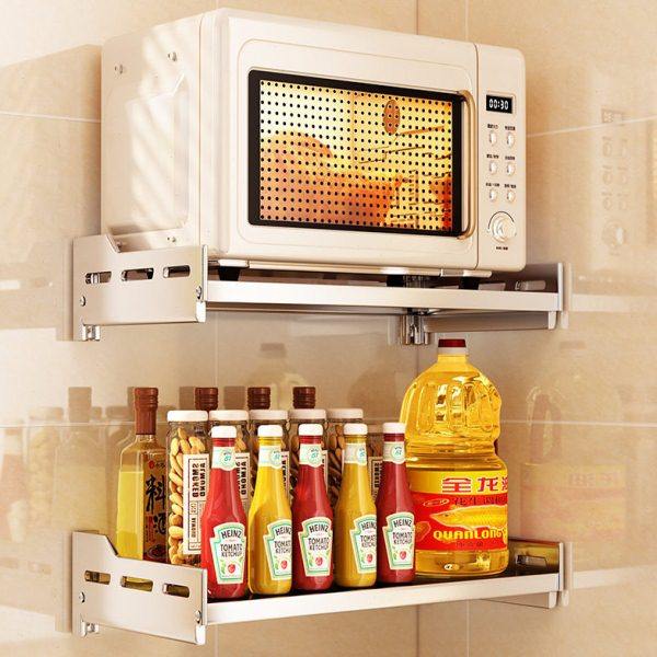 不锈钢厨房微波炉置物架墙上烤箱架子支架免打孔壁挂式收纳架挂架,厨房/烹饪用具,微波炉置物架,淘宝优惠券,粉丝福利购,淘宝优惠卷
