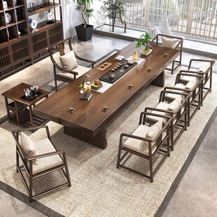 新中式实木茶桌椅组合茶几功夫泡茶家用茶台接待现简约茶具套装