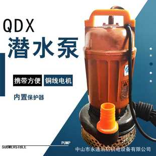 潜污泵小型220V生活用水潜水泵家庭排污泵1寸1.5寸2寸QDX3 0.4