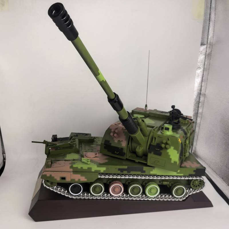 155毫米自行火炮模型  1：18带底座PLZ05式自行加榴弹炮坦克模型